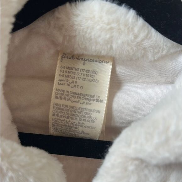 Cozy White and Blue Baby Jacket - Picture 2 of 3